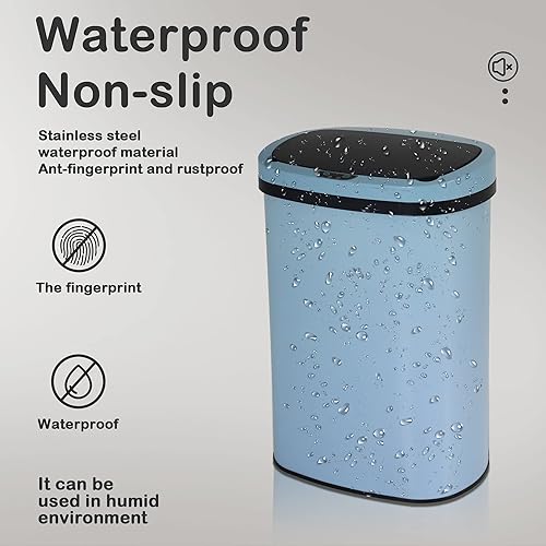 Miniatura 4 de Bote de basura de cocina bote de basura automático de 13 galones con tapa y sensor de movimiento para cocina hogar oficina dormitorio baño sala de