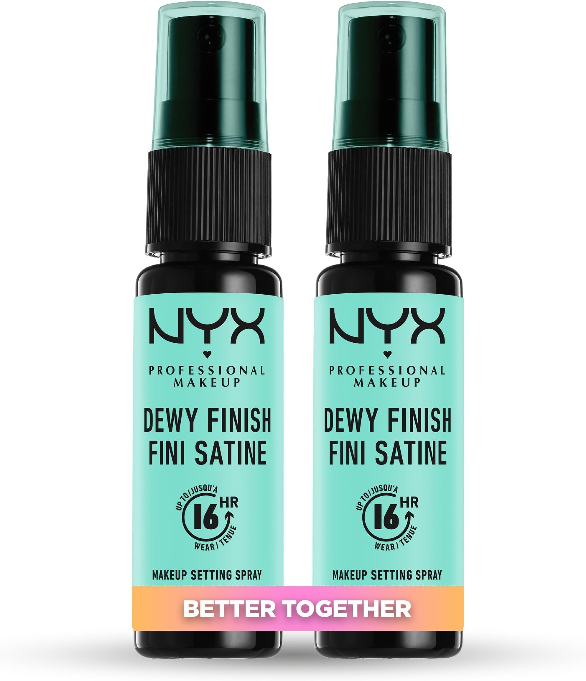 NYX Professional Makeup Setting Spray, Long Lasting Formula, Fixing, Lightweight, Vegan Formula, Dewy Finish, Pack of 2, 60 mL