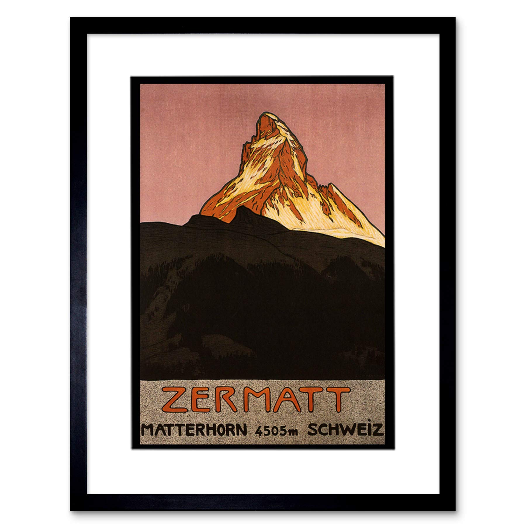 Wee Blue Coo Matterhorn Mountain Zermatt Switzerland Alpine Frame Art Print Picture F12X1401