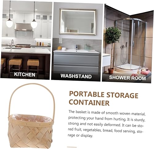 Miniatura 6 de DOITOOL Cesta de almacenamiento rectangular de ratán de madera natural, tapa abierta, estilo rústico, 10.4 x 5.1 x 5.1 in, para almacenamiento y