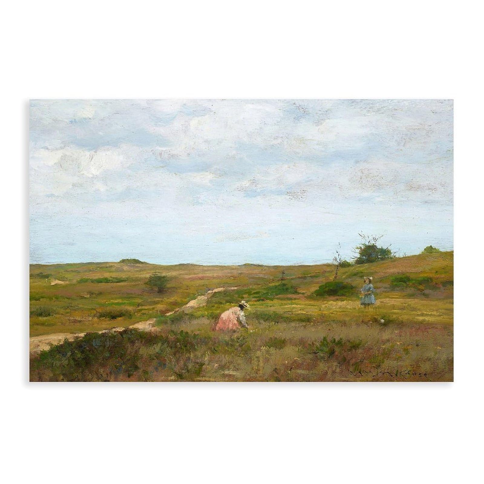 DFJyjFGJJ William Merritt Chase,Shinnecock Hills, Long Island Canvas Poster Bedroom Sports Landscape Office Room Decor Gift 24" L X 36" W
