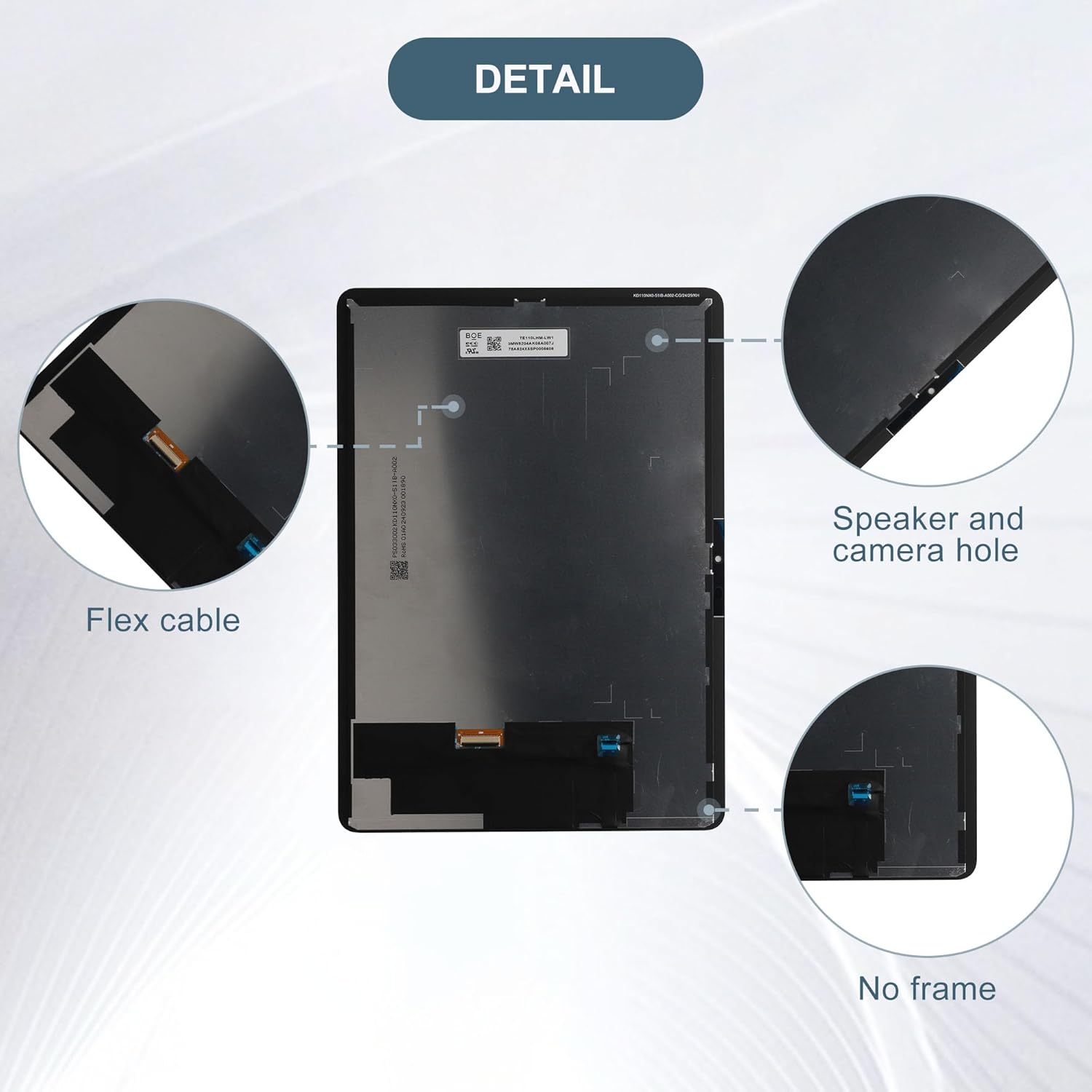 Replacement LCD Display Touch Screen Digitizer Assembly Compatible with Onn. 11" Tablet Pro with Tools（Black）