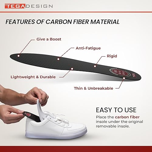 Miniatura 4 de TEGA Plantilla de fibra de carbono (1 par) para césped, fracturas de pies, Hallux Rigidus y Limitus  Inserto rígido para zapatos deportivos,