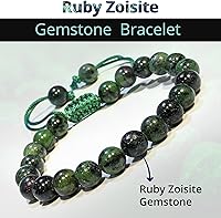 Vista 38 de Adjustable Crystal Bracelet – Gemstone Bead Bracelet with Adjustable Macrame String – Chic Gemstone Bracelet for Men and Women – 8mm Round Healing