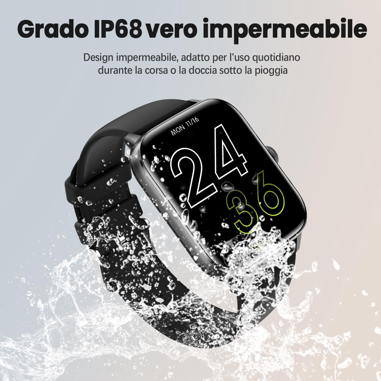 zaisia Smartwatch Uomo Donna, 1,91'' Orologio Smartwatch con Effettua/Risposta Chiamate, 100+ Modalità Sportivo Smart Watch con Contapassi/Cardiofrequenzimetro, IP68 Fitness Tracker per Android iOS