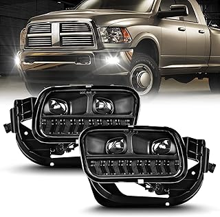 LED Fog Lights Compatible With Dodge Ram 1500 2009-2012,Dodge Ram 2500 2010-2018 Pickup Truck,Dodge Ram 3500 2012-2018 Fog Lamps Upgrade Replacement