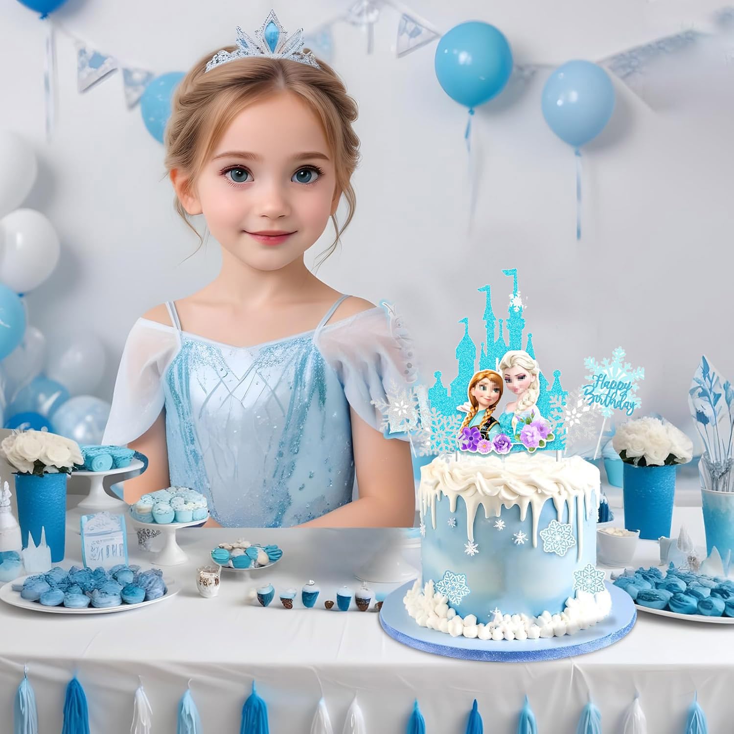 Sfondo di compleanno Frozen: decorazione per feste, striscione stampabile (digitale) - Italia