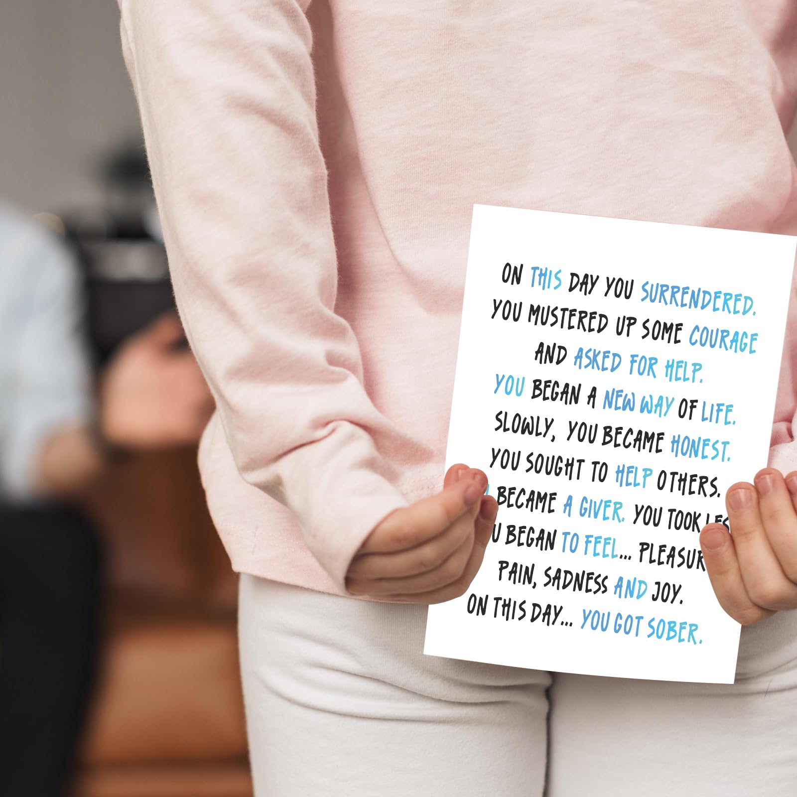 Divertente carta di sobrietà, carta di recupero motivazionale per anniversario di sobrietà, sostituzione chip AA, 1 anno 1 ° pietra miliare sobrio e edificante, carte di congratulazioni per il