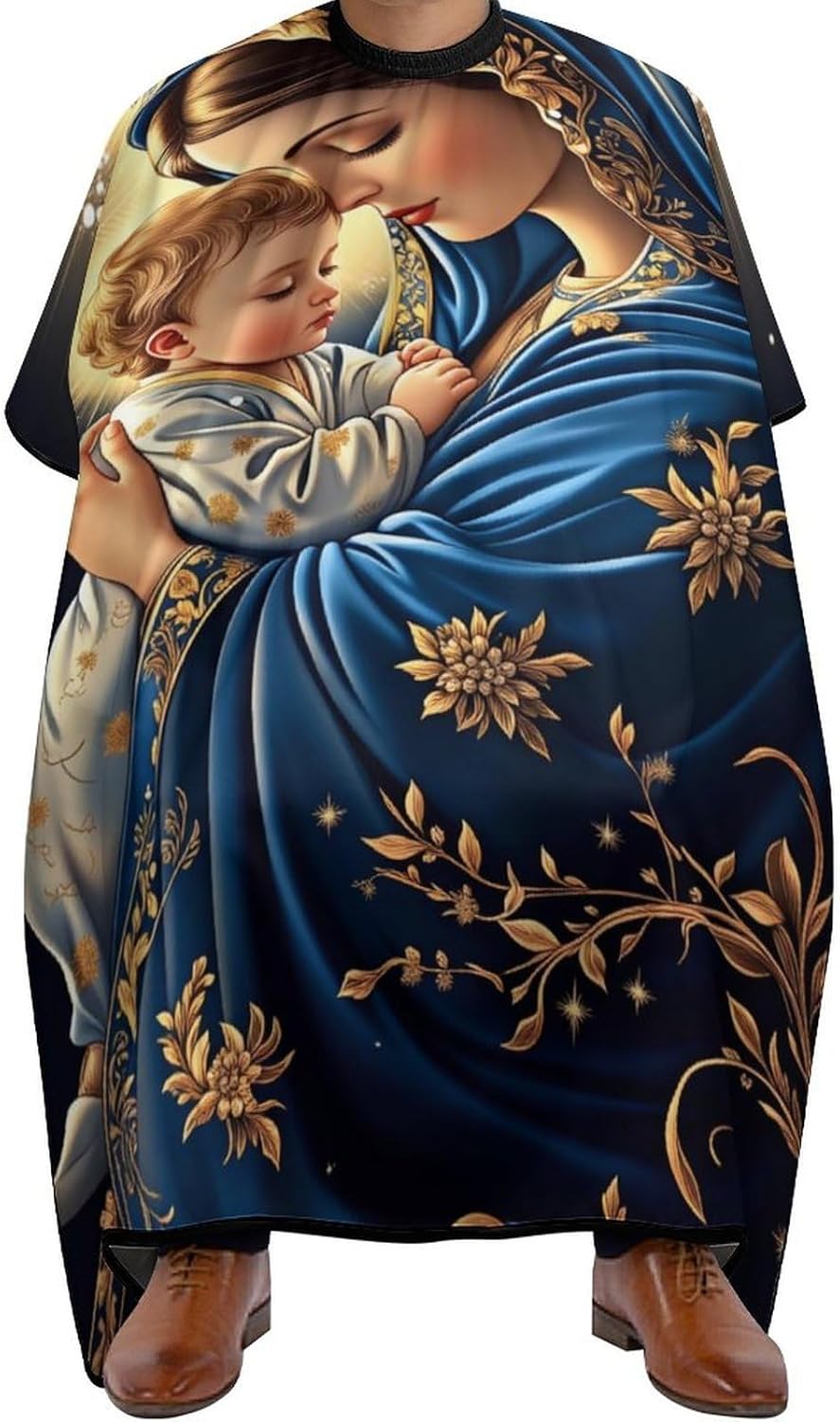 Adult Barber Apron for Men Women, Soft Durable Hairdressing Cape with Adjustable Snap Closure for Home Use