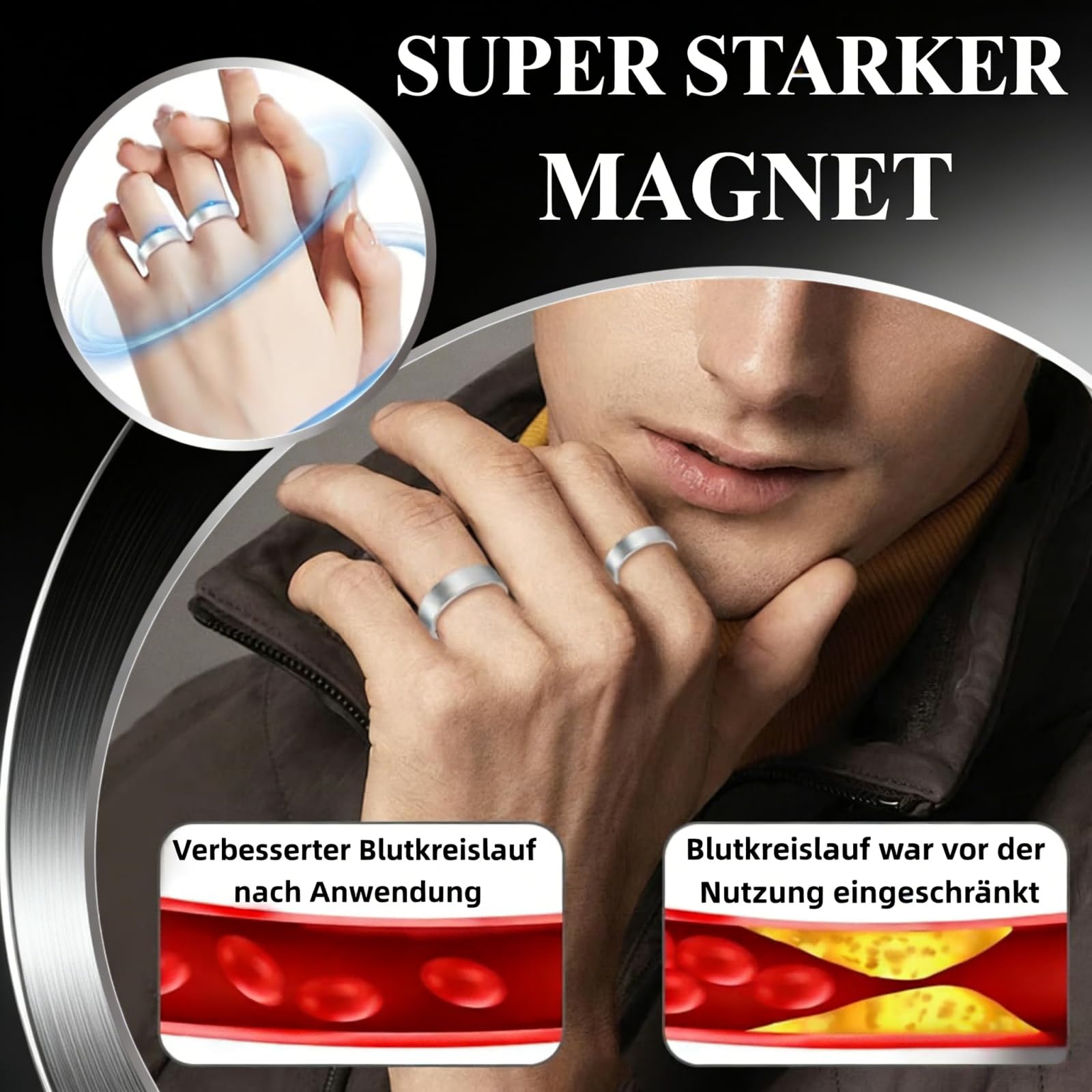 Neovolta VitalRing zum Abnehmen - Akkupressurring Damen, verbessert Schlaf, reguliert das hormonelle Gleichgewicht | natürlicher Begleiter in den Wechseljahren - 4