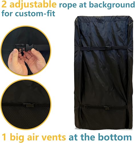 Miniatura 4 de Bitubi Cubierta vertical para congeladores, funda para refrigerador al aire libre, impermeable, a prueba de polvo, a prueba de sol, 30 pulgadas de