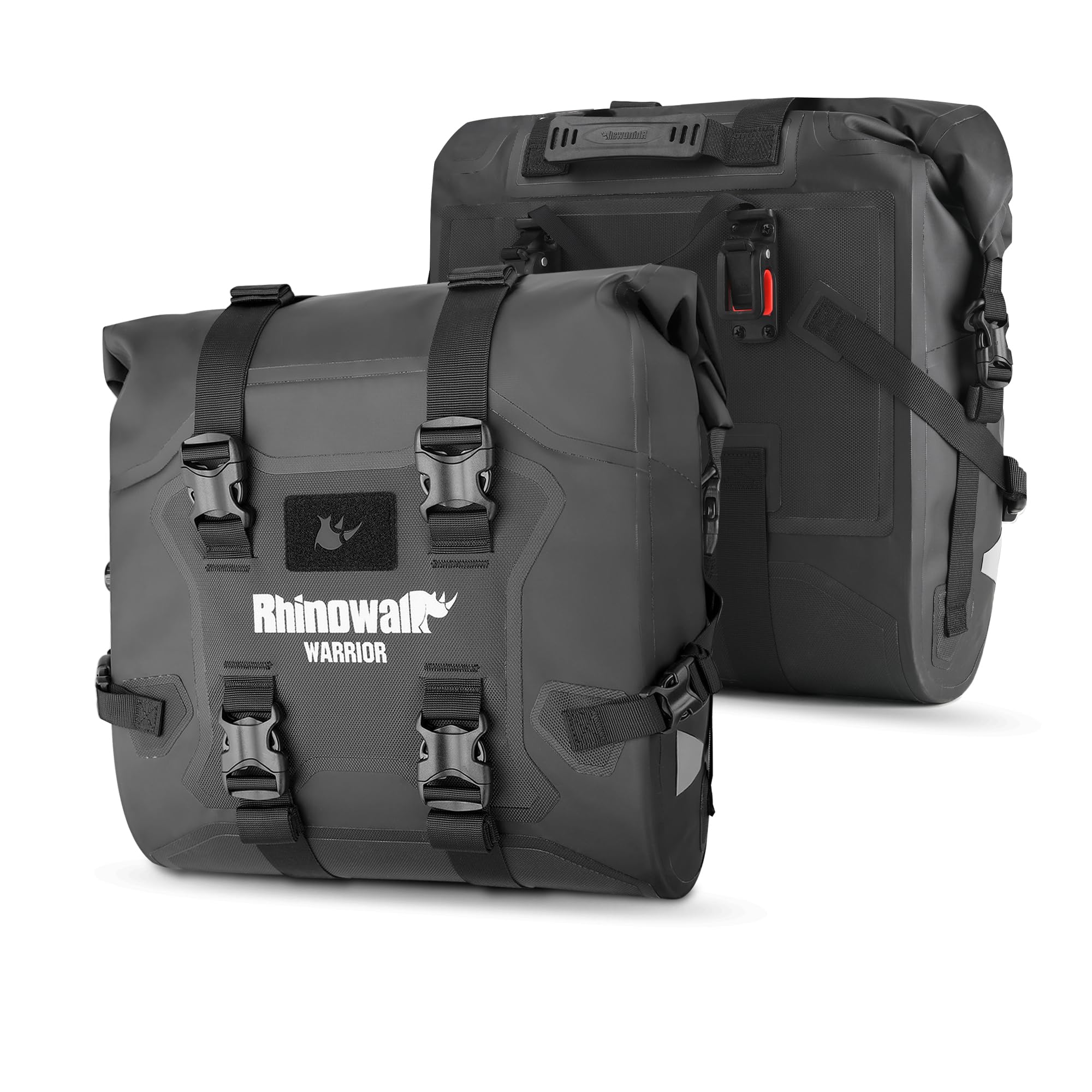 Motorrad Seitentasche Wasserdicht mit Schnellverschluss 24–42L Erweiterbare Motorrad Satteltasche für Gepäckträger Hecktasche Hinterradtasche