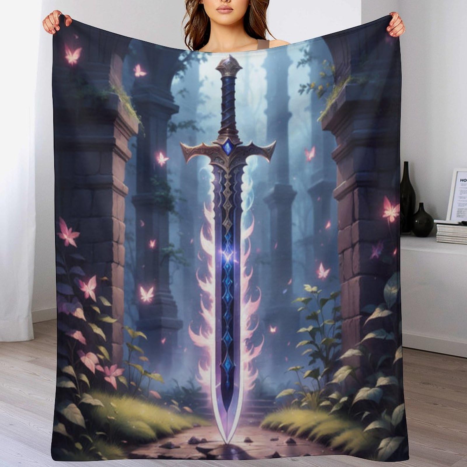 Jeté de lit pratique en flanelle couverture de canapé douillette