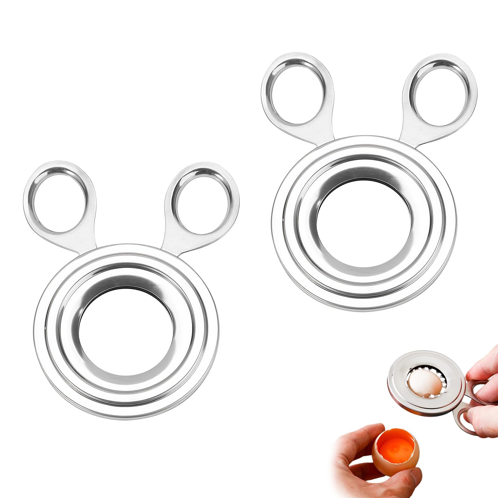 XQMMGO 2Pcs Egg Topper Cutter for Soft and Hard Boiled Eggs, Stainless Steel Cracker Tool, Remover & Opener Gadget, for Salads, Snacks, Breakfast, Easy Kitchen Use