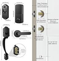 Vista 8 de Cerradura inteligente de puerta delantera con huellas digitales, 2 llaves y 4 tarjetas, juego de cerradura de puerta delantera con entrada sin
