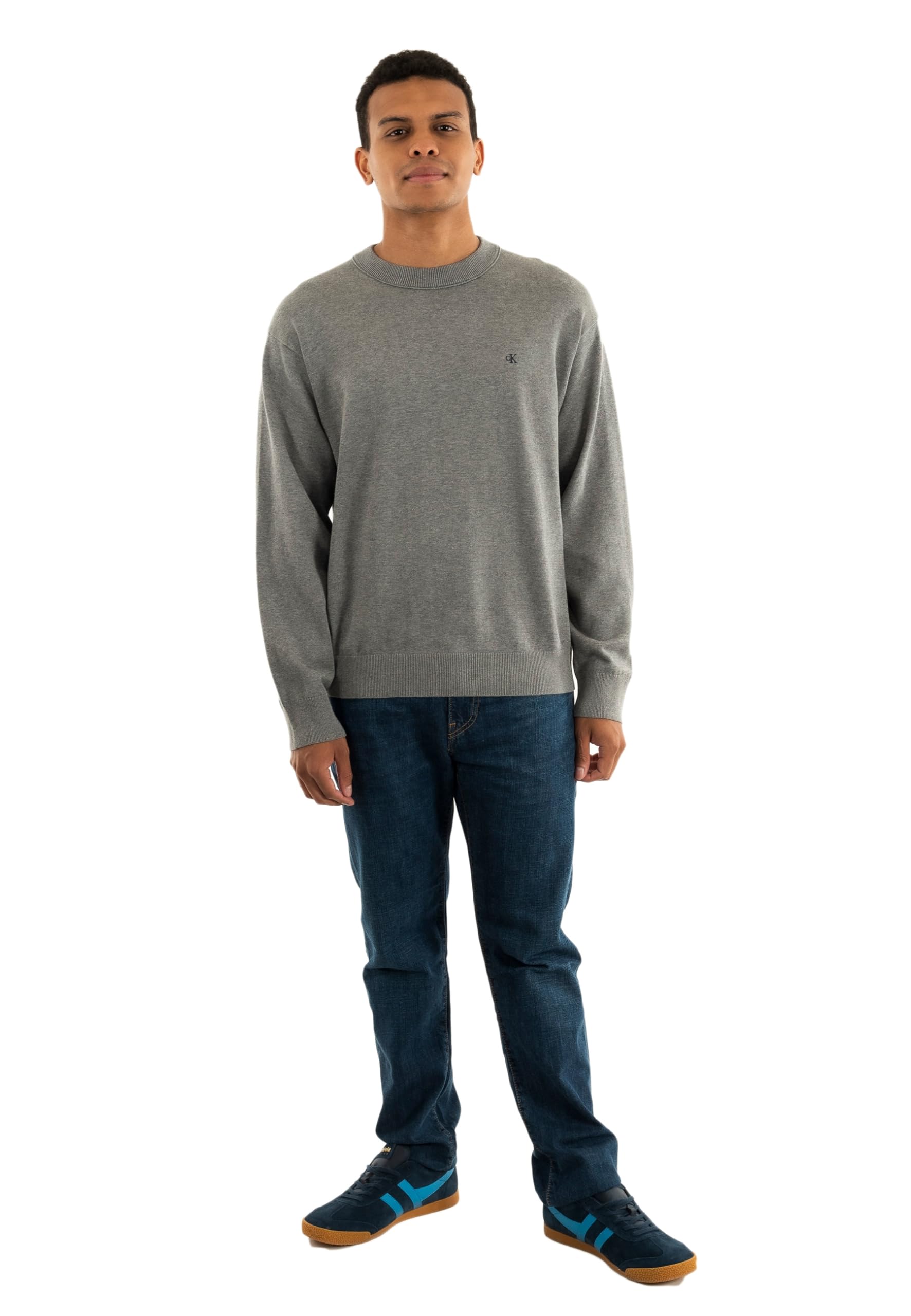Calvin Klein Herren Pullover Cotton Relaxed mit Rundhalsausschnitt