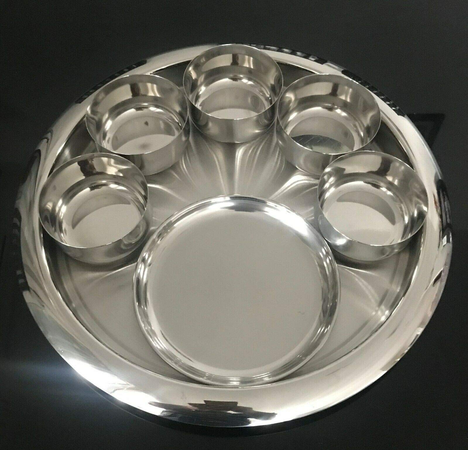 Buy Stainless Steel Indian Thali Set 7 Pc Restaurant Set Menu Meal