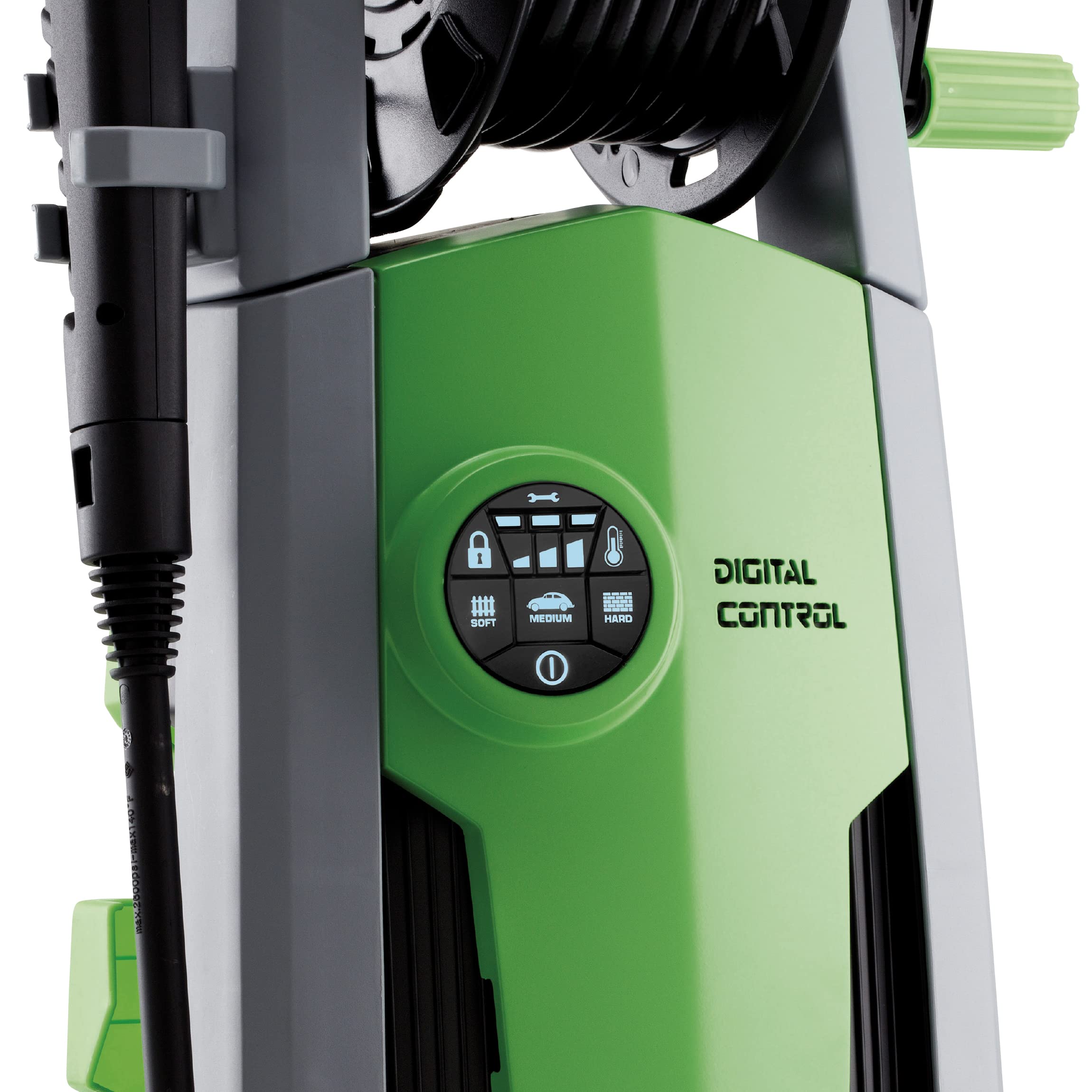 Lavor Hidrolimpiadora de Alta Presión PREDATOR 180 DIGIT con Sistema de Control Digital, Programas de Lavado WPS, Enrollador de Manguera, dos Cepillos, Presión 180 bar max, Caudal 510 l/h max, 2500W