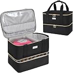 Double-Layer Nail Organizer and Storage, Holds 40 Bottles, Portable Nail Polish Holder for Nail Tech (Pink)