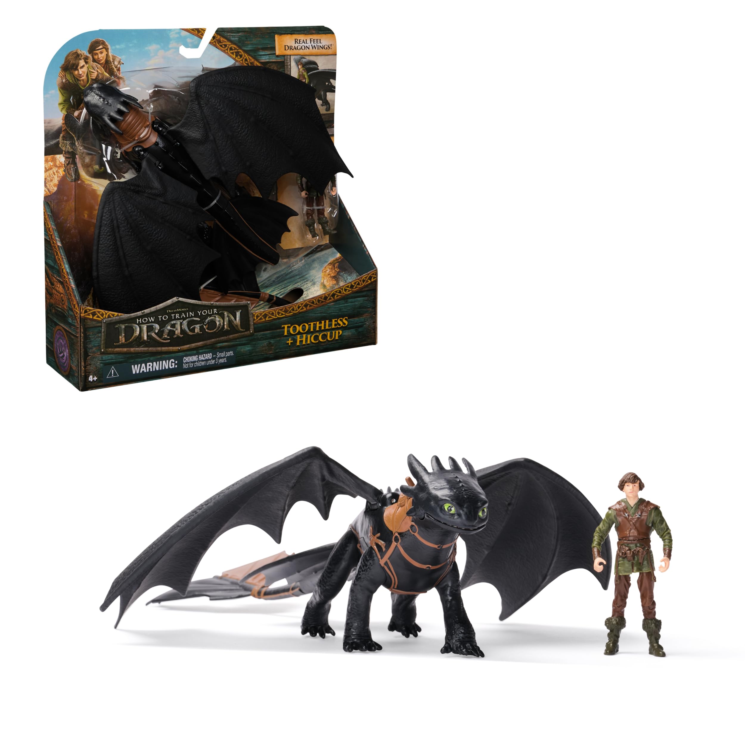 DreamWorks Dragons, Dragon Trainer, Sdentato e Hiccup, Drago e Vichingo, Giocattoli per Bambini, 4+ Anni