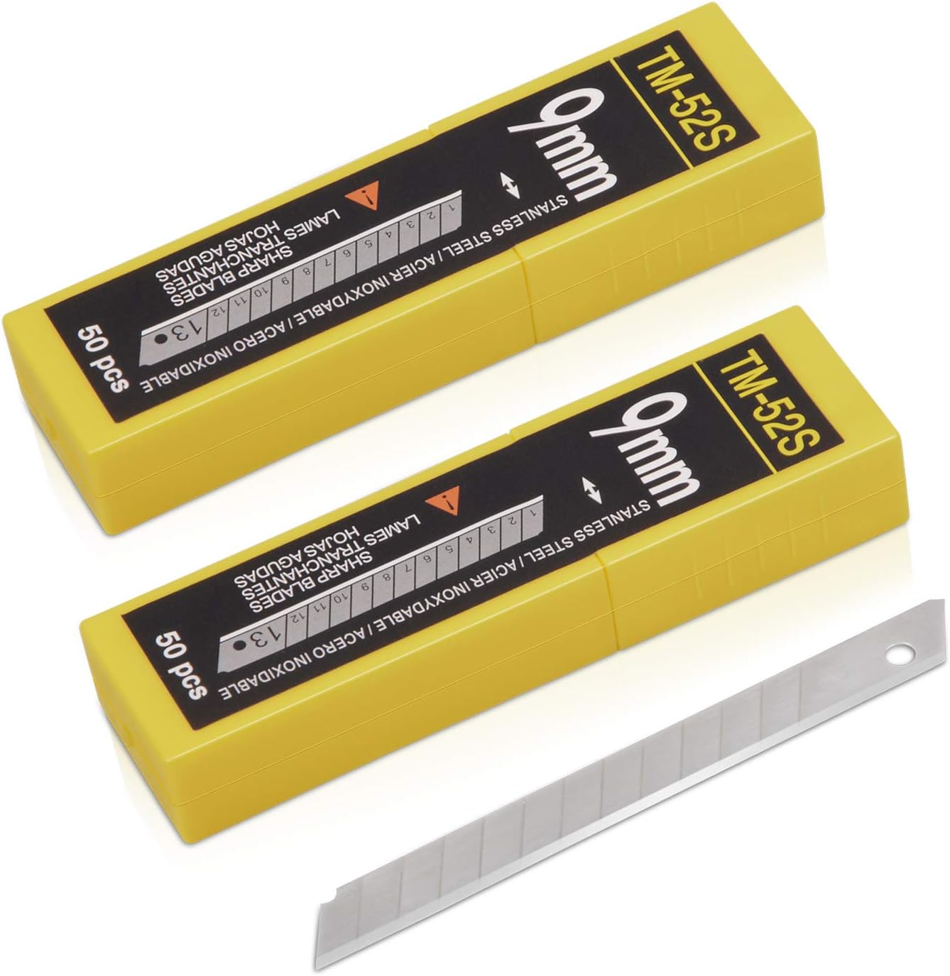 - 9mm Utility Knife Replacement Blades, Snap Off Blades for 9MM Universal Art Knife,Stainless Steel Blades Use in Office, Home, Arts, Crafts - 100PCS