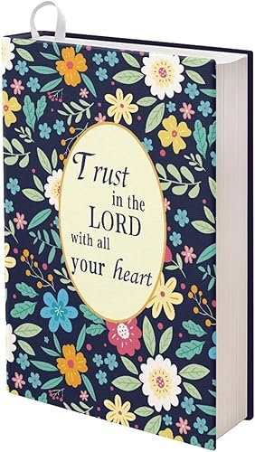 Rnyleeg Fundas para libros de flores, bolsa de iglesia con texto floral, fundas para libros de tapa dura, reutilizables, lavables y protectoras,