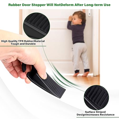 Miniatura 2 de Vncczi Topes de puerta, paquete de 4 topes de puerta de goma de alta calidad, topes de puerta para puerta resistente, topes de puerta para la parte