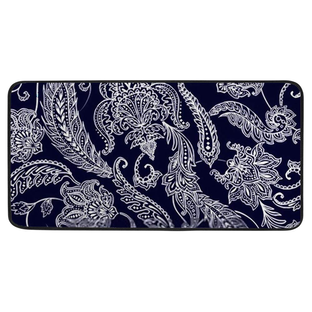 Tapis de cuisine 99x50cm style indien cachemire antidérapant