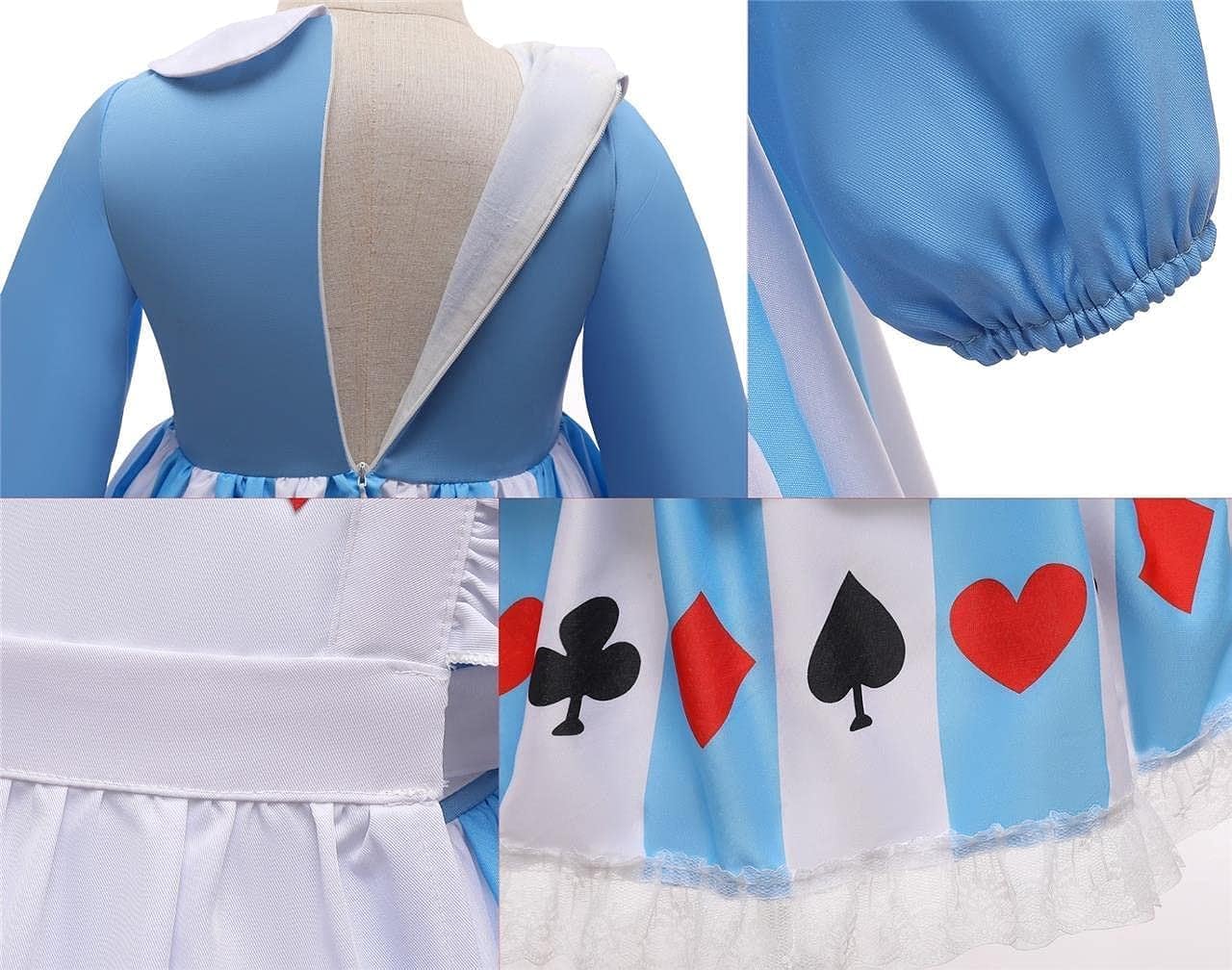Dressy Daisy Fancy Wonderland Costume Dress Up Set for Toddler & Little Girls, Halloween Party Outfit with Apron & Headband