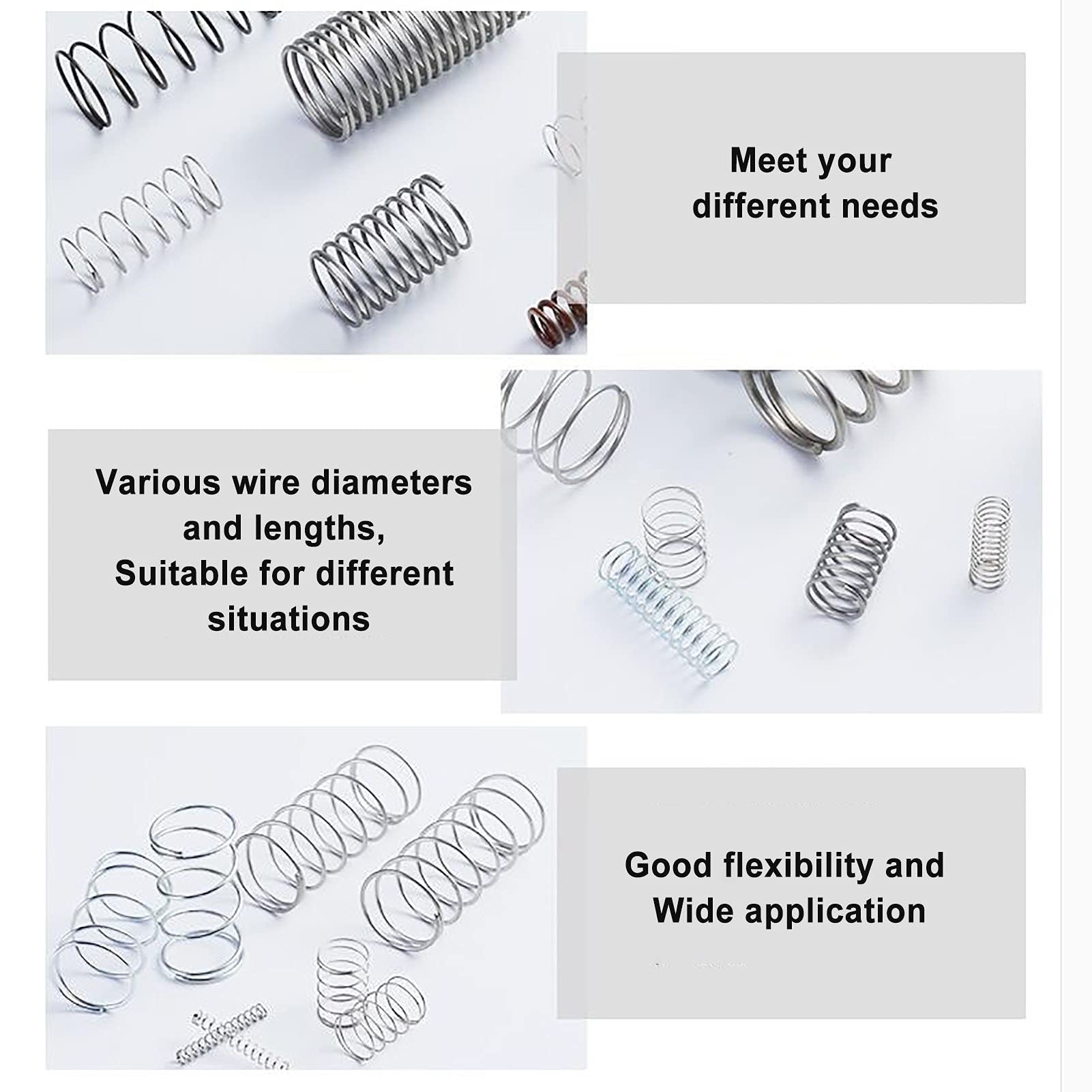 ELLANA Coil Expansion 0.8x13mm, 304 Stainless Steel Compression Spring, 0.8mm Wire Diameter, 13mm Outer Diameter, 10-50mm Free Length, 10PCS Buffer Mechanical ( Size : Length 45mm )