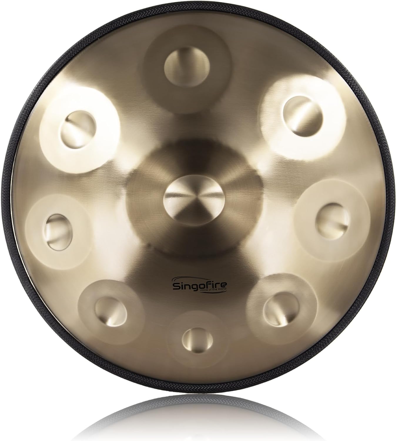 18-Inch Handpan Drum, 9-Notes Handpan Drums for Adults, 440Hz D Minor Kurd Handpan, Soft Handpan Bag, Handpan Mallets, Handpan Stand and Dust-Free Cloth (Gold)