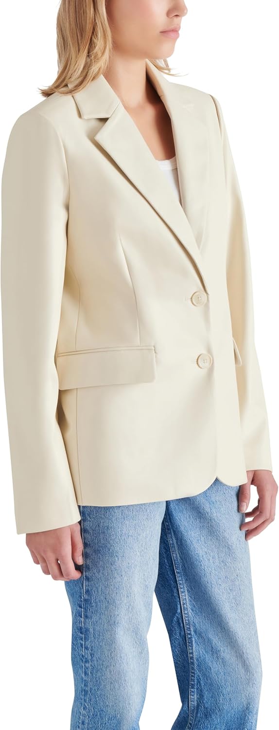 Steve Madden Women's Faux Leather Boyfriend Blazer - Image 3