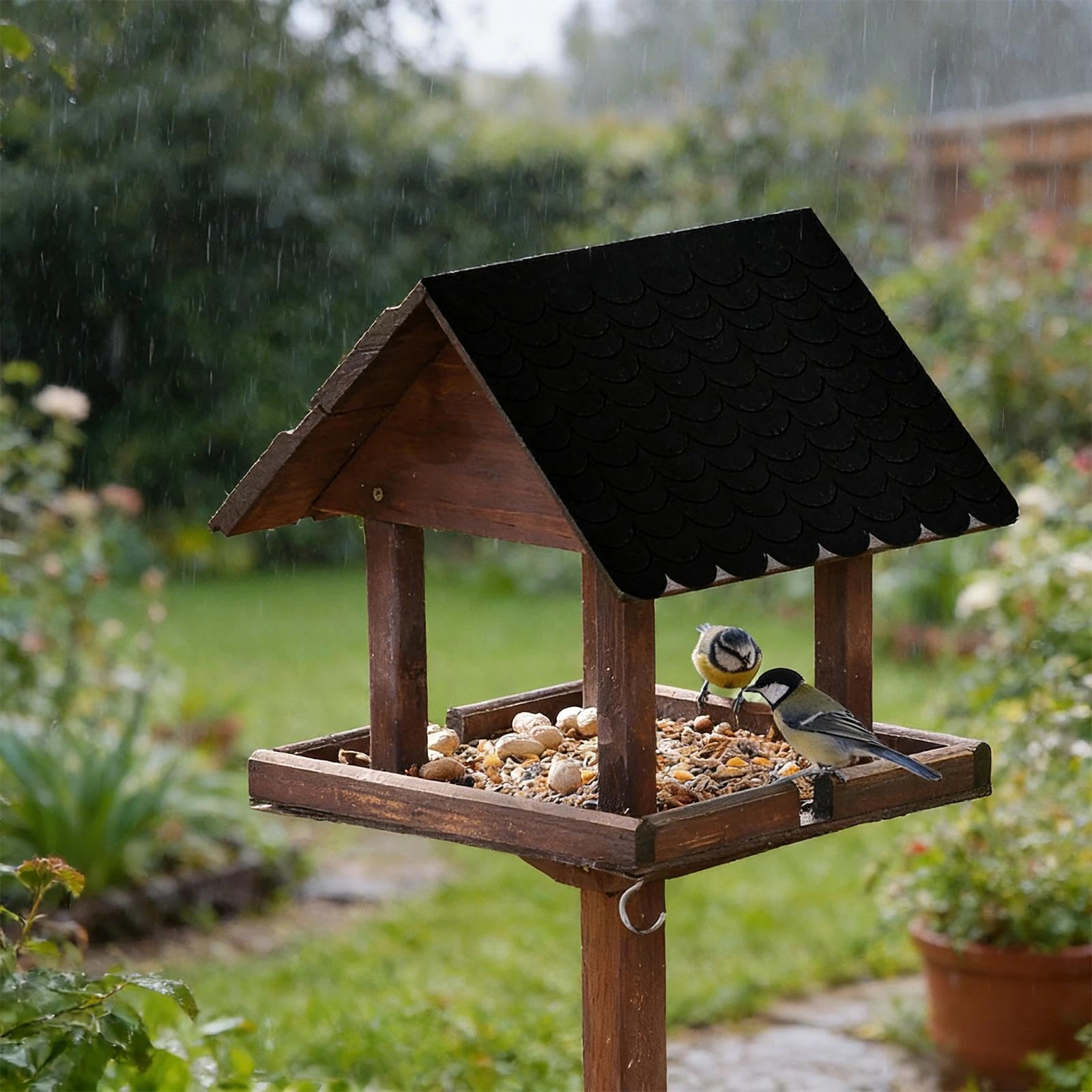 21 Piezas Tejas de Techo para Pajarera, Autoadhesivo Tejas de Fieltro Impermeables, Cortable Tela Asfáltica para Pajareras, Negro, para Pajareras, Casas para Conejos y Casas para Perros