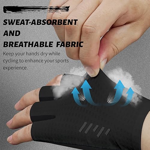 Miniatura 2 de VXW Guantes de ciclismo para hombres y mujeres, con tiras reflectantes y almohadilla antideslizante que absorbe los golpes para bicicletabicicleta