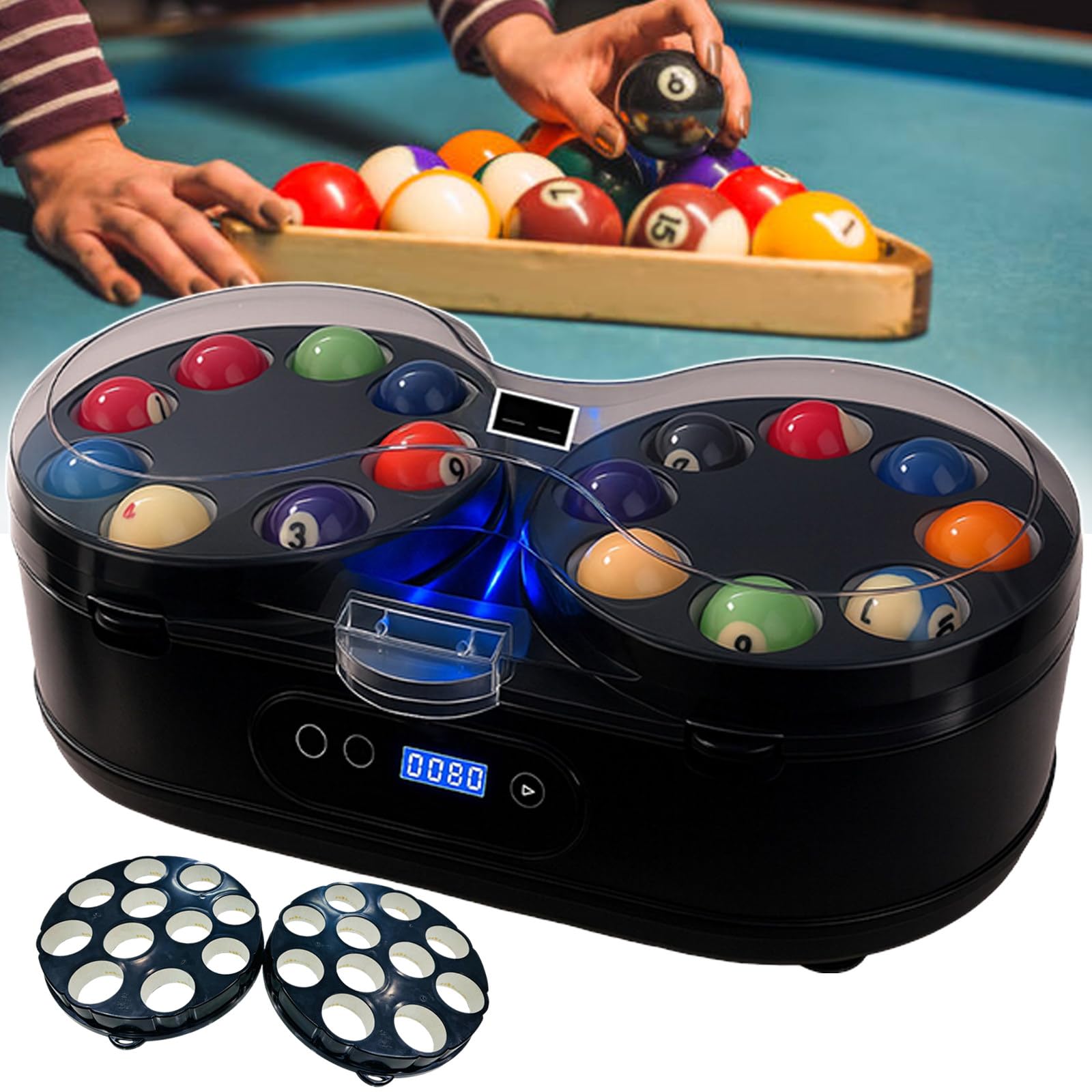 Elektryczna polerka do piłek basenowych z przyciskiem dotykowym i wełnianym pierścieniem filcowym do piłek bilardowych i snookerowych
