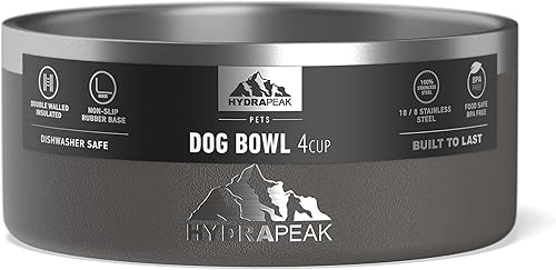 Miniatura 4 de Hydrapeak Cuenco para perros acero inoxidable antideslizante plato para agua y comida perros grandes y pequeños 32 onzas y 64 onzas varios tamaños 4
