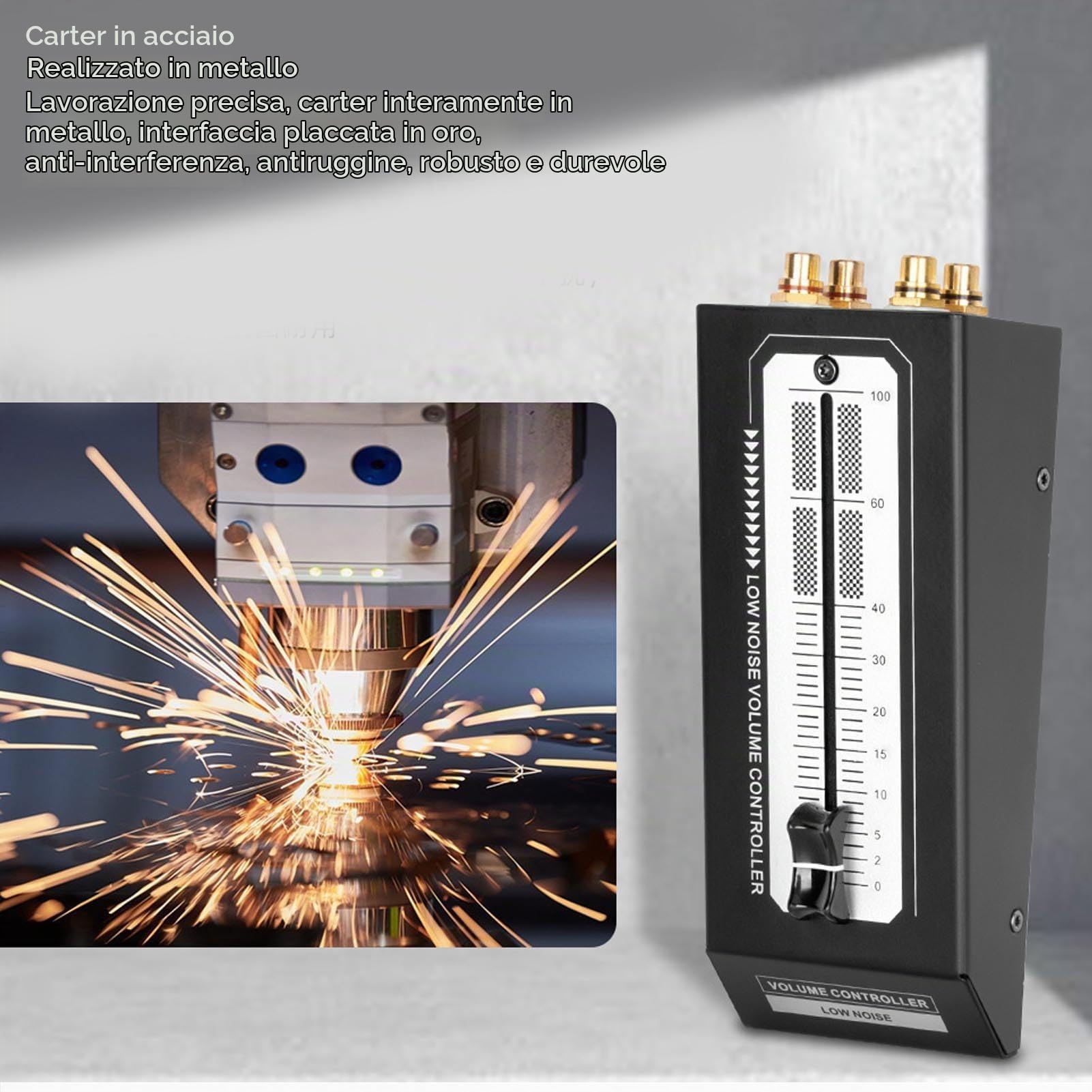 Controllo Volume Preamplificatore Passivo, Controllo Preciso Senza Perdita Amplificatore Alimentazione Con Connettore for Sistemi Audio Domestici Home Theater e Professionisti