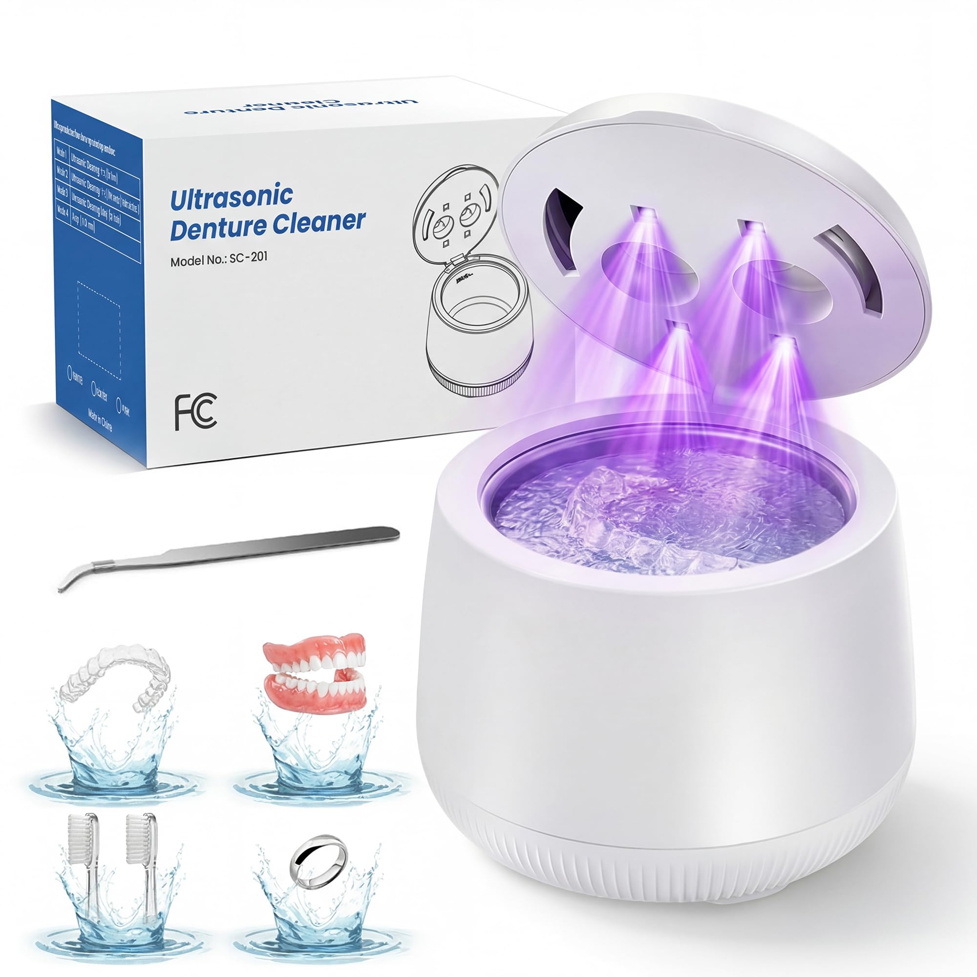 Xbeauty Máquina limpiadora ultrasónica de retención de 48 kHz
