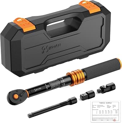 llave dinamométrica 1/4", llave dinamometrica bicicleta con 72 dientes, 3-25 Nm, set de chave dinamométrica bici, para bicicleta y moto, incluye adaptador de 1/4" a 3/8", cardán y extensión de 100mm