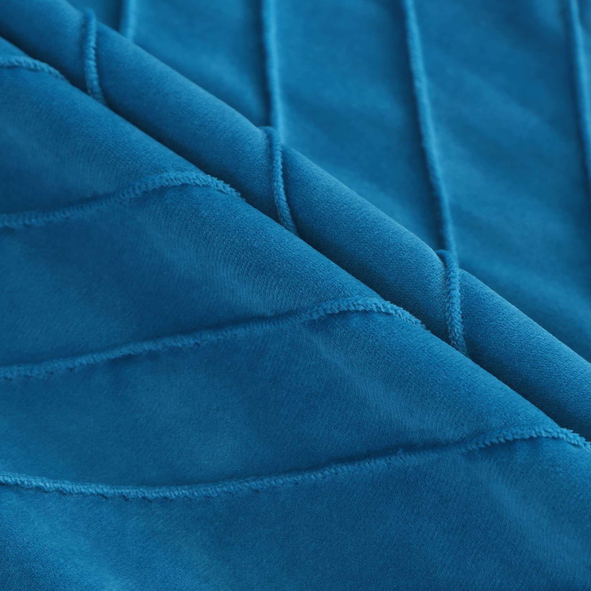 Tosleo Lake Blue Velvet Throw Pillow Covers 16x16 inch Pack of 2 with Gold Leather Decorative Couch Pillowcases Luxury Modern Pillow Cover for Living Room Bedroom Sofa Cushion Bed 40x40CM - Image 2