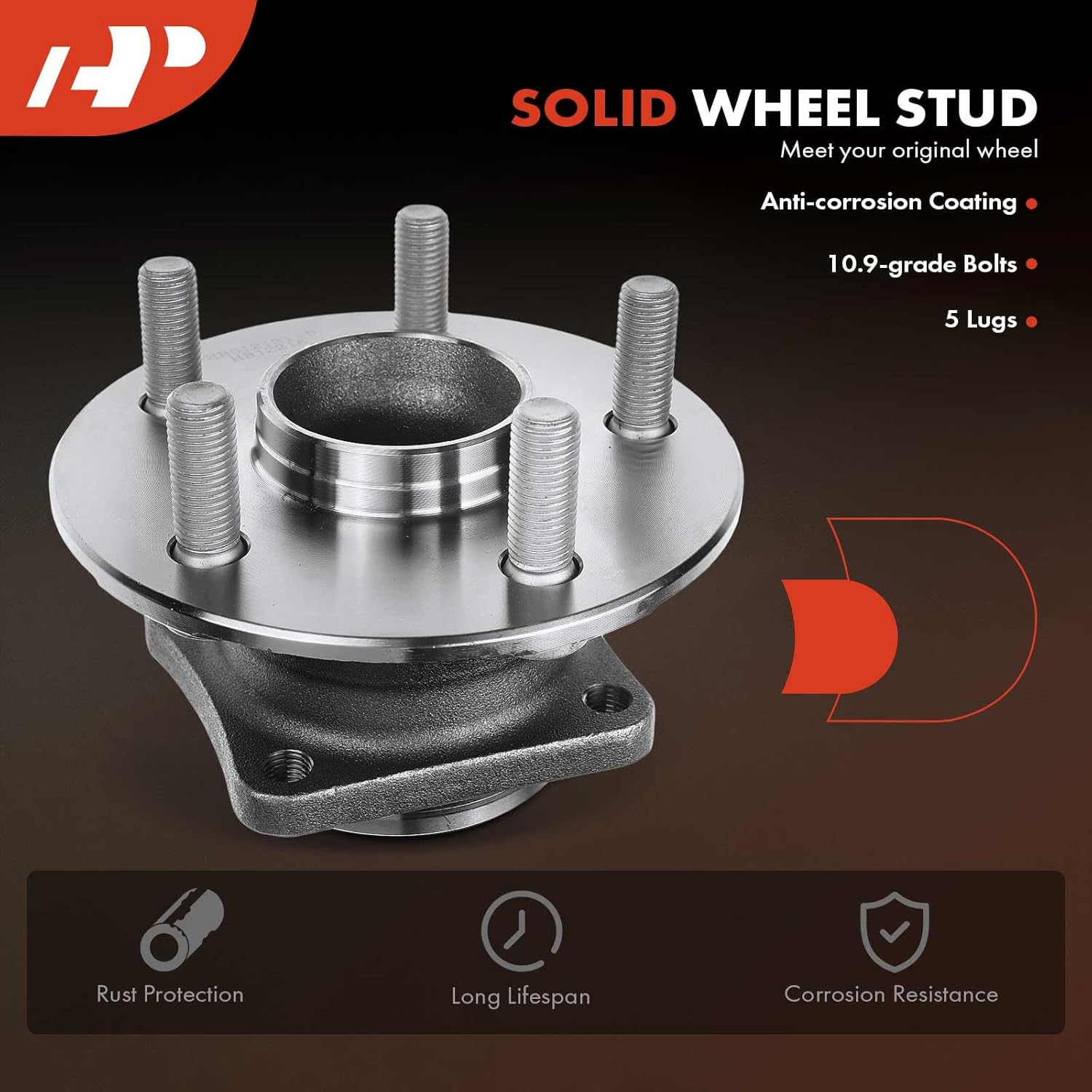 A-Premium Rear Wheel Bearing and Hub Assembly with 5-Lug, Compatible with Toyota Corolla 2003-2008, Matrix, Celica 2000-2005 & Pontiac Vibe, FWD and Non-ABS - Image 6