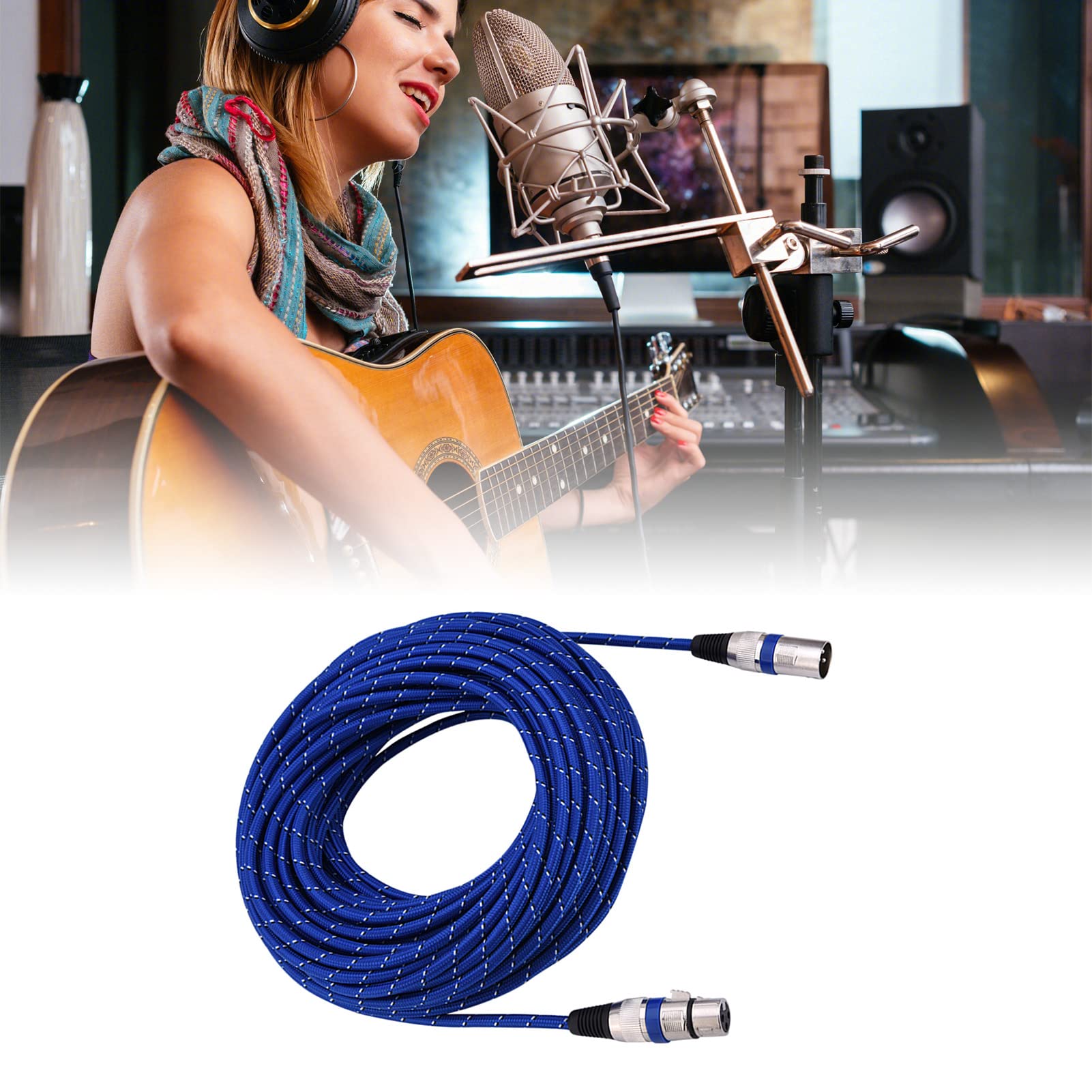 Socobeta Cable Micro Cable Mini XLR Macho a Hembra Balance Balance 3pin Micrófono MIC Cable de Audio 1M-20M(20 metros)
