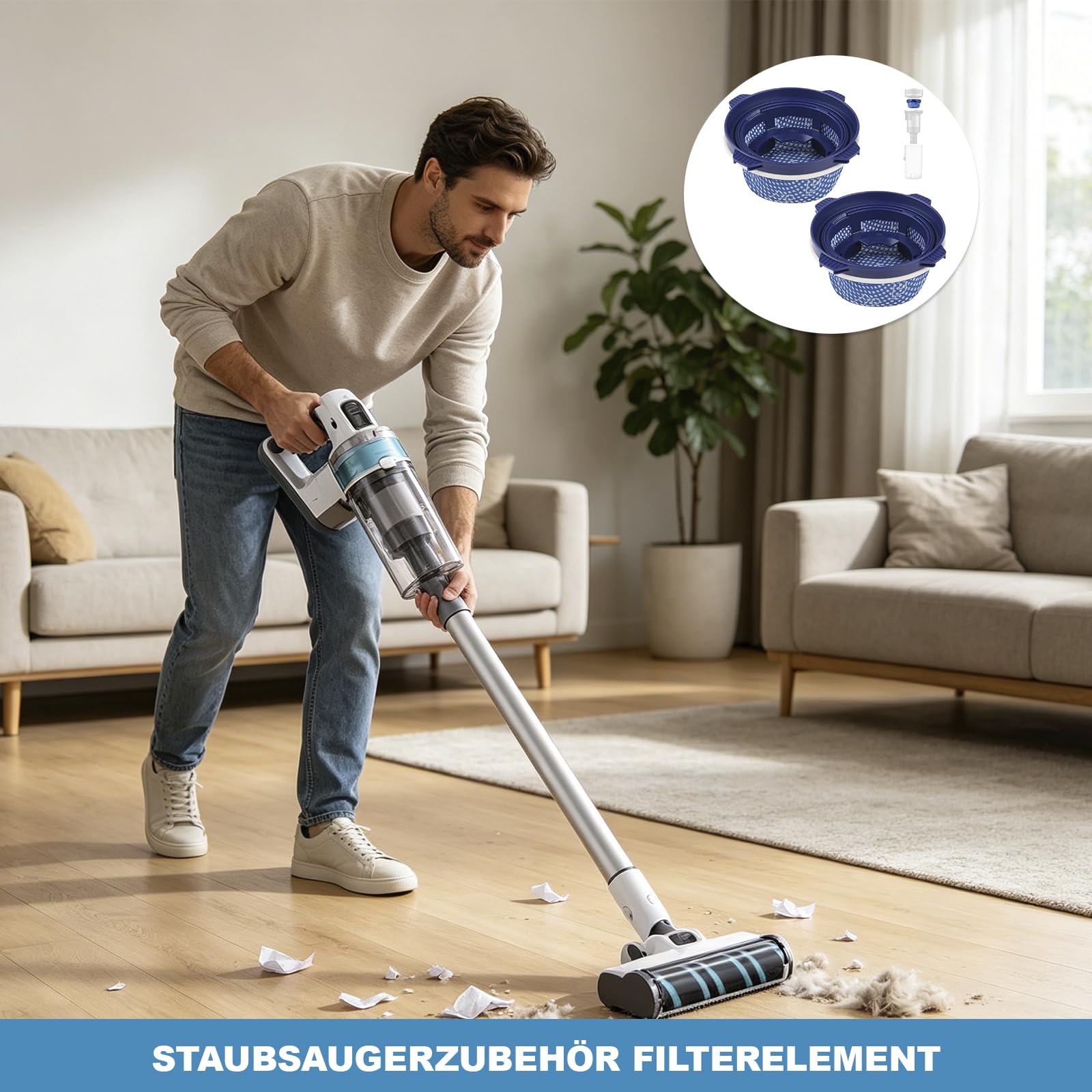 2 filtry zapasowe HEPA DJ97-02649A do Samsung Jet 75 70 75+ 60 90 VS9000RL | Filtr wymienny do odkurzacza akumulatorowego do modeli odkurzaczy Jet 60,70,75,75+,90 VS9000RL