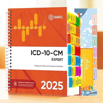 Index Tabs for AAPC Version ICD-10-CM 2025/2026 (Book not Included), The Complete Official Codebook, 56 Color Coded Clear PVC Laminated Tabs, Bookmarker, 50 ICD-10 Coding Guidelines Tabs 6 Blank Tabs