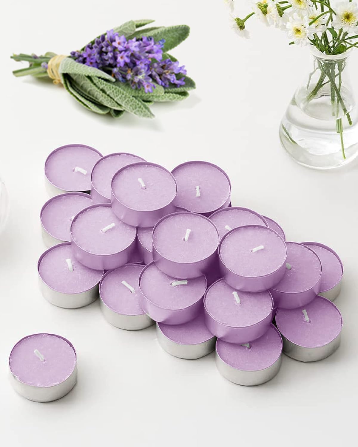 ThinkArtDecor Scented Tealight Candles Set of 24, Organic Luxury Aroma