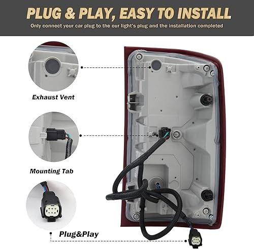 Miniatura 10 de Conjunto de luces traseras LED compatibles con Chevy Silverado 1500 2016 2017 2018 Montaje de luz trasera LED exterior lámpara de freno lado derecho