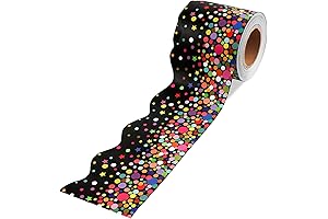 64 Feet Scalloped Shaped Confetti Bulletin Board Borders for Classroom Decorations