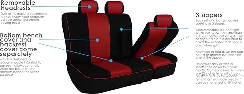 Miniatura 4 de TLH Edgy - Fundas de asiento de estilo tubular, para 3 filas y 8 asientos, compatibles con bolsa de aire y asientos divididos, ajuste universal para