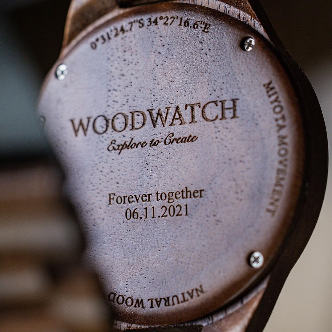 WoodWatch Oaklee Drewniany zegarek męski na rękę, drewniany zegarek na rękę, jakość premium, drewniany zegarek dla mężczyzn, produkt przyjazny dla środowiska, 1 drzewo na każdy zegarek, Pasek