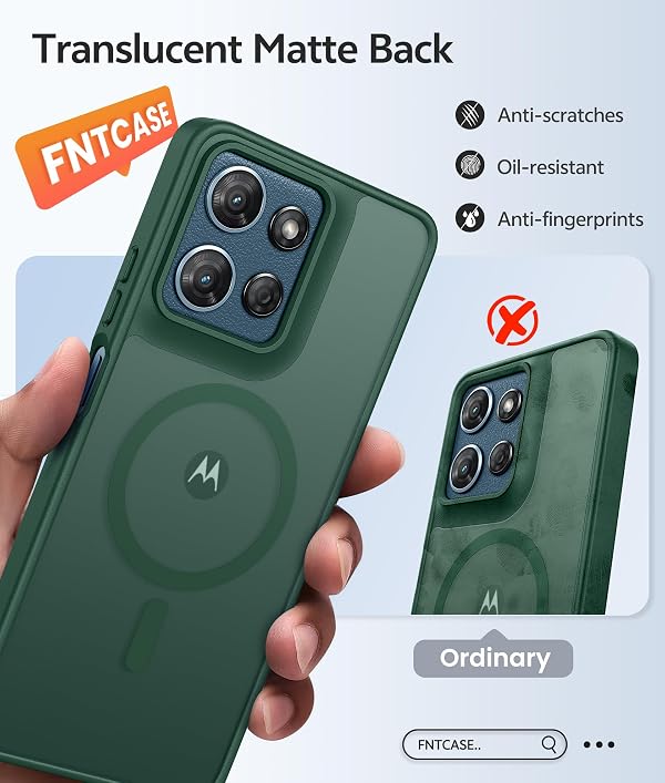 FNTCASE for Moto G 2026/2025 Case: Motorola Moto G Play 5G 2026 Case [Compatible with Magsafe] Translucent Matte Cases with [Screen Protector] Military Grade Shockproof Protective Phone Cover -Green by FNTCASE - Used condition - Image 6